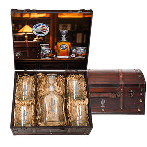 Saguaro Cactus Capitol Decanter Chest Set