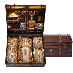 Sea Horse Capitol Decanter Chest Set