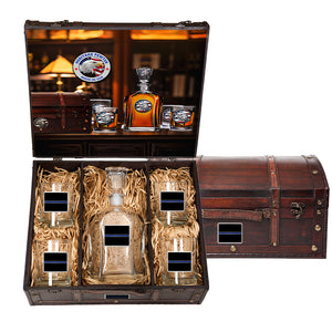 Thin Blue Line Capitol Decanter Chest Set