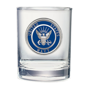 Navy Double Old Fashioned Glass