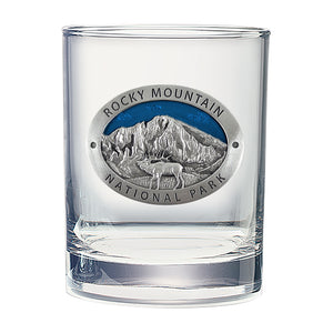 Rocky Mountain National Park w/ Elk Double Old Fashioned Glass, 13.5 oz