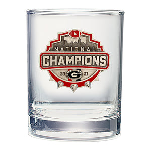 2021 Georgia Official Champion Logo Double Old Fashioned Glass