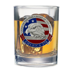 America's 250th Anniversary Eagle Head with Flag Double Old Fashioned Glass
