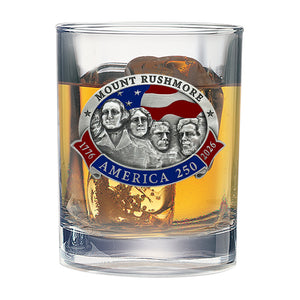 America's 250th Anniversary Mt. Rushmore Double Old Fashioned Glass