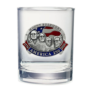 America's 250th Anniversary Mount Rushmore Double Old Fashioned Glass - Heritage Metalworks, Inc.