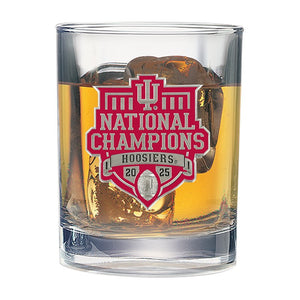 2025 - 26 Indiana National Champ Double Old Fashioned Glass - Heritage Metalworks, Inc.