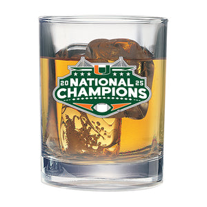 2025-26 Miami Hurricanes National Champ  Double Old Fashioned Glass