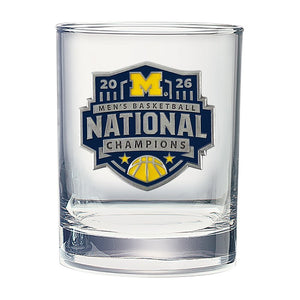 2026 Michigan Basketball Championship Double Old Fashioned Glass - Heritage Metalworks, Inc.