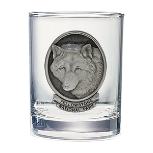 Wolf Yellowstone National Park Double Old Fashioned Glass
