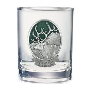 Elk Rocky Mountain National Park Double Old Fashioned Glass, 13.5 oz - Heritage Metalworks, Inc.