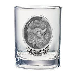 Buffalo Yellowstone National Park Double Old Fashioned Glass