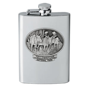 Moose Yellowstone National Park Flask