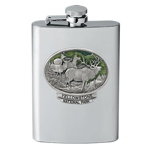 Elk Yellowstone National Park Flask