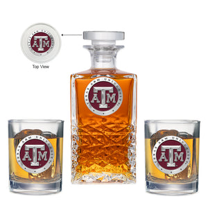 Texas A&M University Heritage Decanter with 2 Glasses