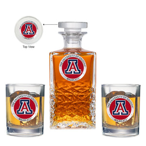University of Arizona Heritage Decanter with 2 Glasses