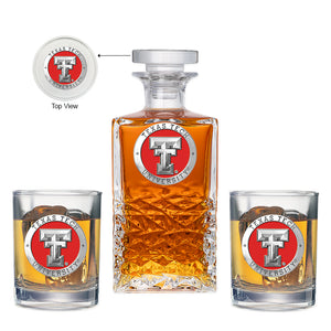 Texas Tech University Heritage Decanter with 2 Glasses