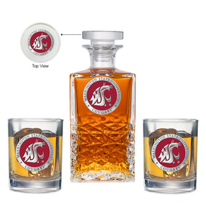 Washington State University Heritage Decanter with 2 Glasses