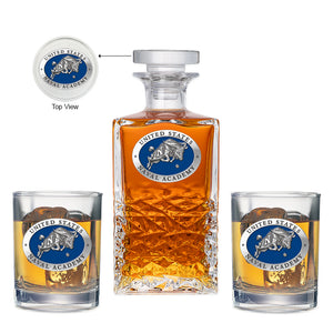 United States Naval Academy Goat Heritage Decanter with 2 Glasses