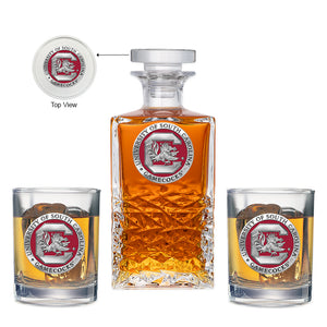 University of South Carolina Heritage Decanter with 2 Glasses