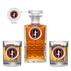 Stanford University Heritage Decanter with 2 Glasses