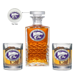 Kansas State University Heritage Decanter with 2 Glasses