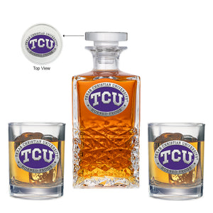Texas Christian University Heritage Decanter with 2 Glasses