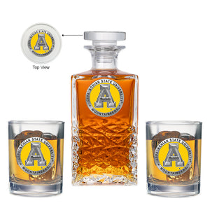 Appalachian State University Heritage Decanter with 2 Glasses