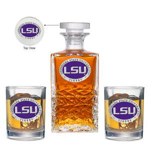 Louisiana State University Heritage Decanter with 2 Glasses