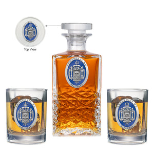United States Naval Academy Crest Heritage Decanter with 2 Glasses