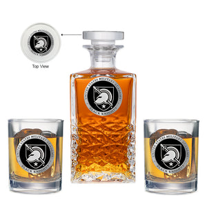 United States Military Academy Black Knights Heritage Decanter with 2 Glasses