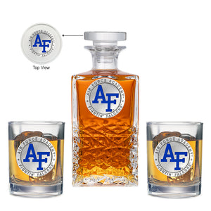 US Air Force Academy Heritage Decanter with 2 Glasses
