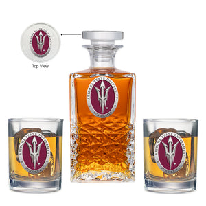 Arizona State University Pitch Fork Logo Heritage Decanter with 2 Glasses