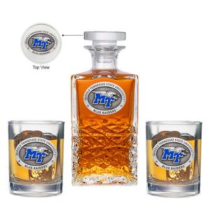 Middle Tennessee State University Heritage Decanter with 2 Glasses