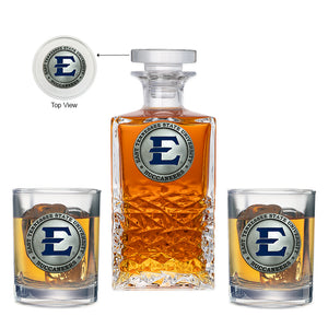 East Tennessee State University Heritage Decanter with 2 Glasses