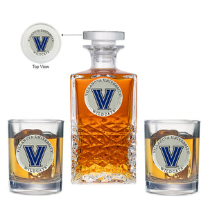 Villanova University Heritage Decanter with 2 Glasses