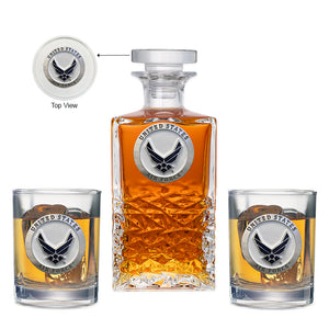 Air Force Wings Heritage Decanter with 2 Glasses