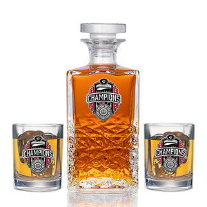 2022 Georgia Football Championship Back to Back Logo Heritage Decanter with 2 Glasses
