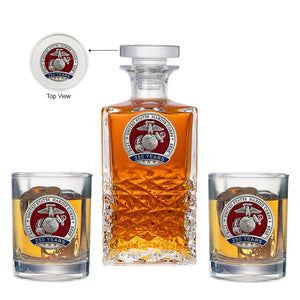 250th Anniversary Marine Corps Heritage Decanter with 2 Glasses