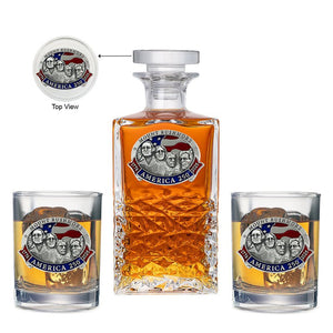 America's 250th Anniversary Mount Rushmore Heritage Decanter with 2 Glasses - Heritage Metalworks, Inc.