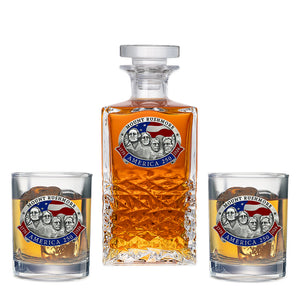 America's 250th Anniversary Mt. Rushmore Heritage Decanter with 2 Glasses