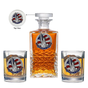 America's 250th Anniversary Statue of Liberty Heritage Decanter with 2 Glasses - Heritage Metalworks, Inc.