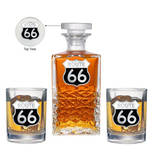 Route 66 Heritage Decanter with 2 Glasses - Heritage Metalworks, Inc.