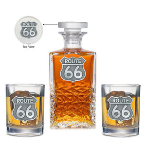 Route 66 Heritage Decanter with 2 Glasses - Heritage Metalworks, Inc.