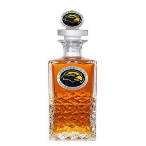University of Southern Mississippi Heritage Decanter w/ 3D Top - Heritage Metalworks, Inc.