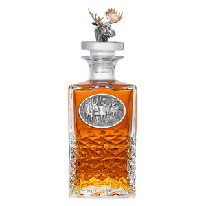 Moose Heritage Decanter with 3D Top Brass