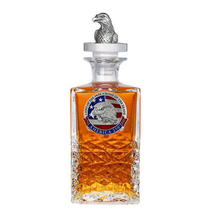 America's 250th Anniversary Eagle Head with Flag Heritage Decanter with 3D Top - Heritage Metalworks, Inc.