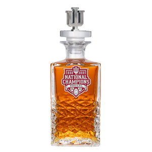 2025-26 Indiana National Champ  Heritage Decanter with 3D Top