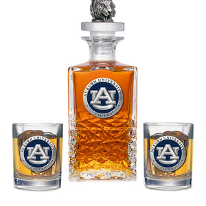 Auburn University Heritage Decanter with 3D Top & 2 Glasses