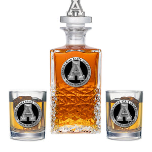 Appalachian State University Heritage Decanter with 3D Top & 2 Glasses