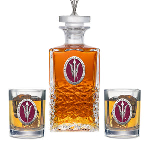 Arizona State University Heritage Decanter with 3D Top & 2 Glasses